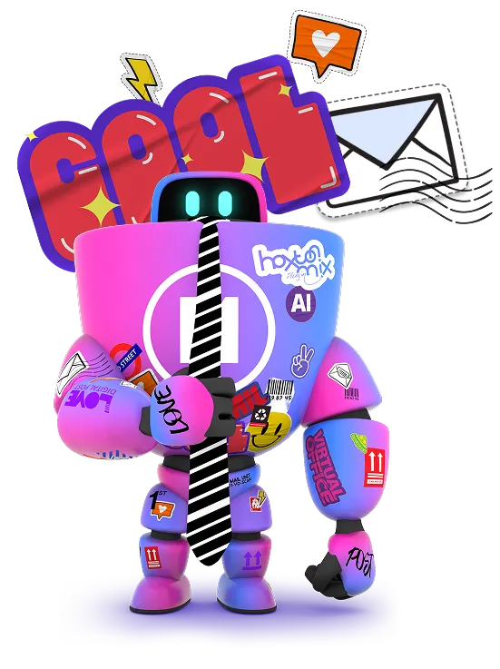 cool robot holding the tie