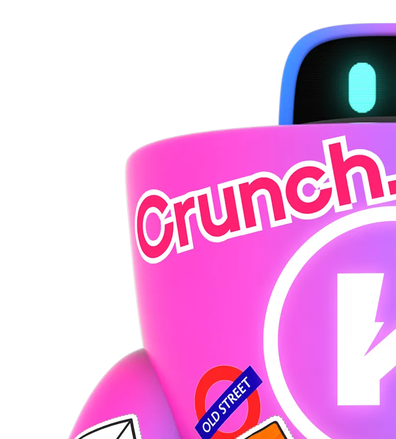 Colorful robot figure with stickers