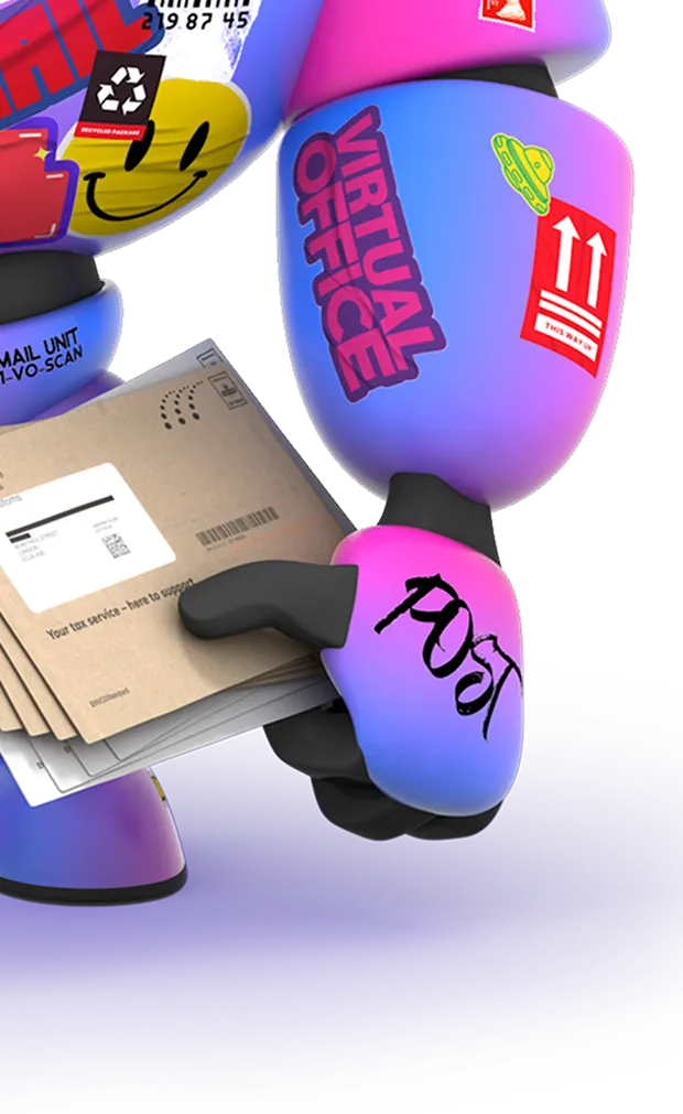Robot arm with mail envelope