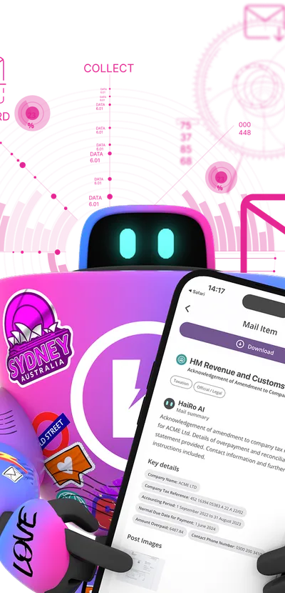 Robot holding phone as mail assistant
