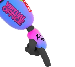 Colorful robot figure with stickers