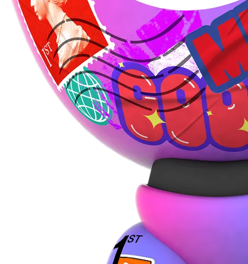 Robot torso with office imagery