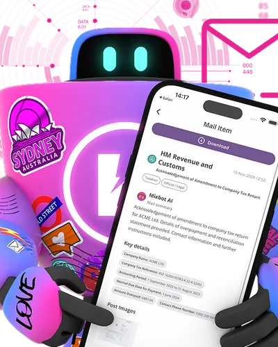 Robot holding phone as mail assistant