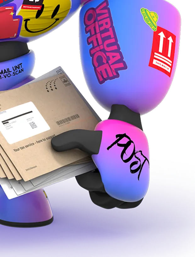 Robot arm with mail envelope