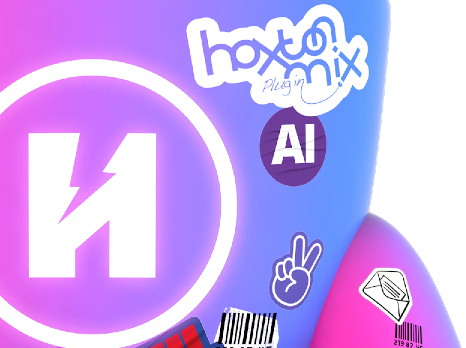 Colorful robot figure with stickers