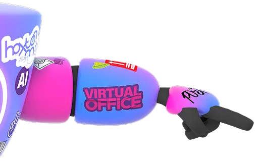Colorful robot figure with stickers