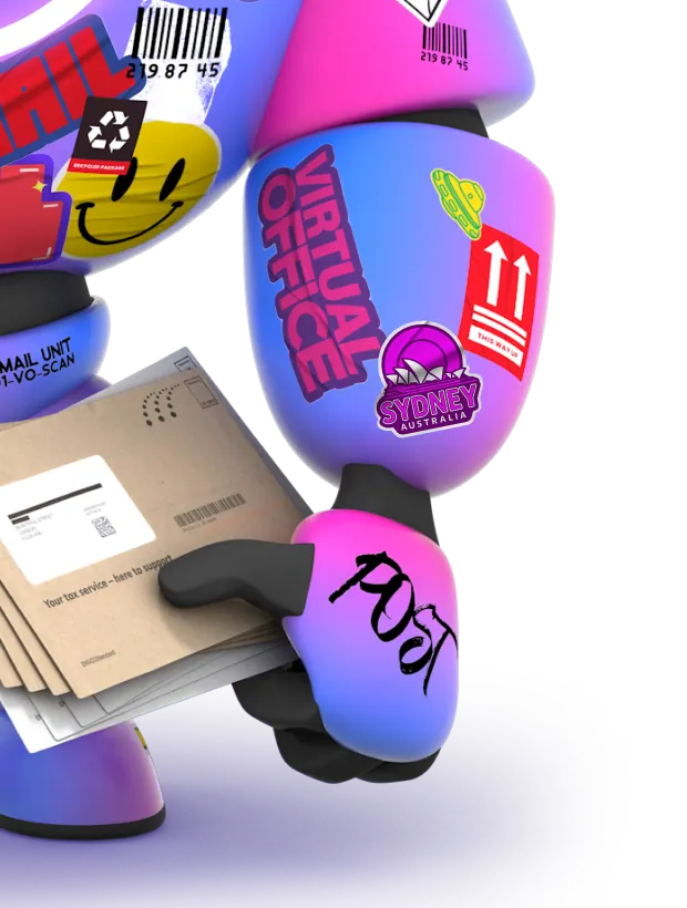 Robot arm with mail envelope