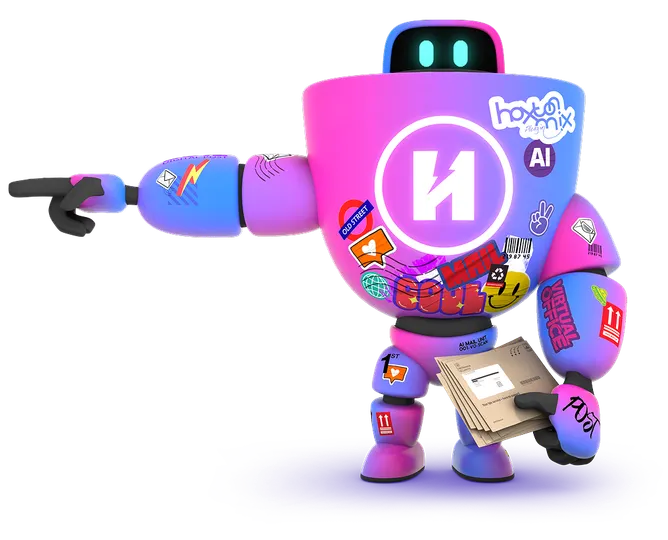 Robot arm holding mail
