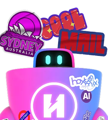 Colorful robot figure with stickers