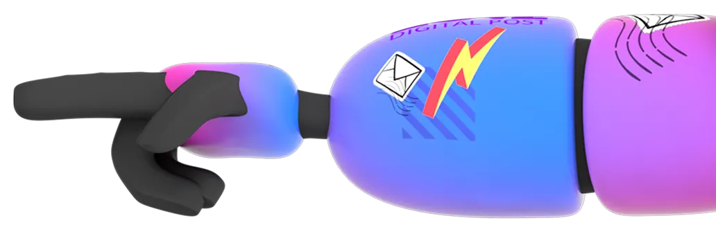 Robot arm pointing left