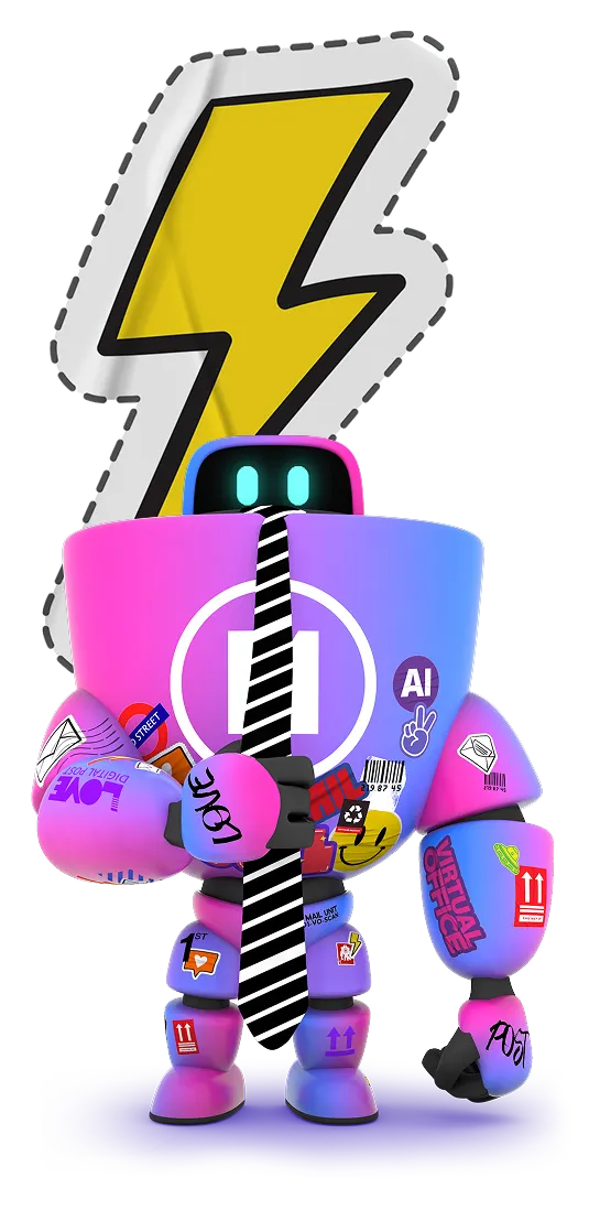 Enterprise robot with thunder sticker