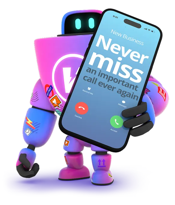 Robot demonstrating never miss a call