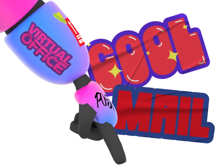 Colorful robot figure with stickers
